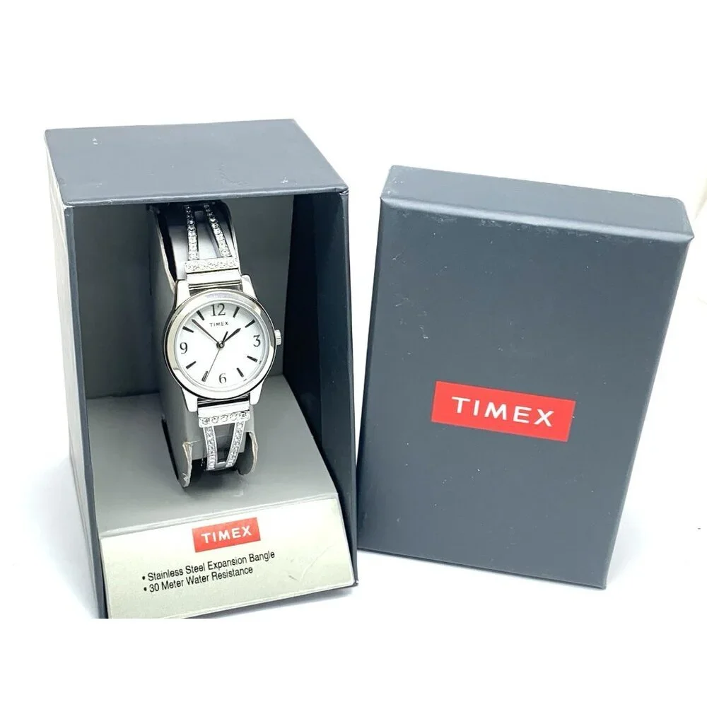 Timex Women's Watch TW2W18600 Quartz Silver Dial Stainless Steel 25mm